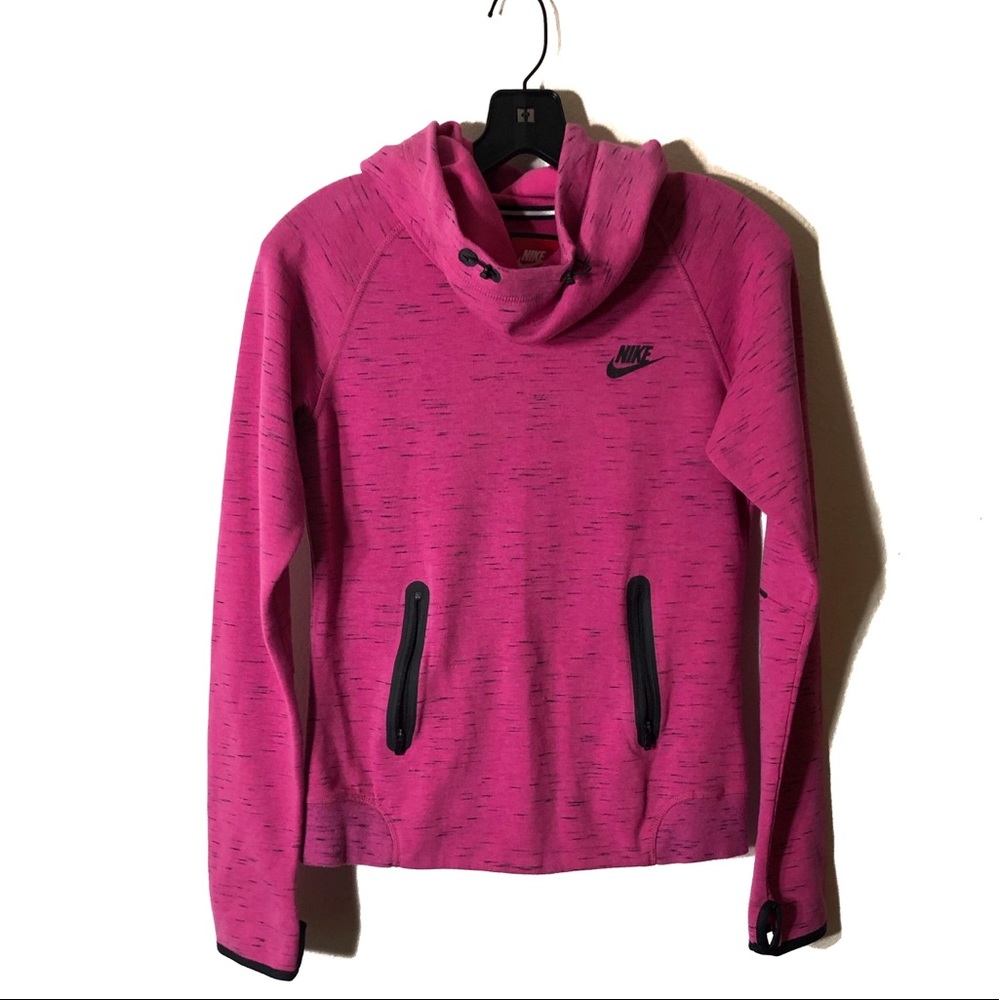 Nike Heather Pink Pullover Training Cowl Sweater